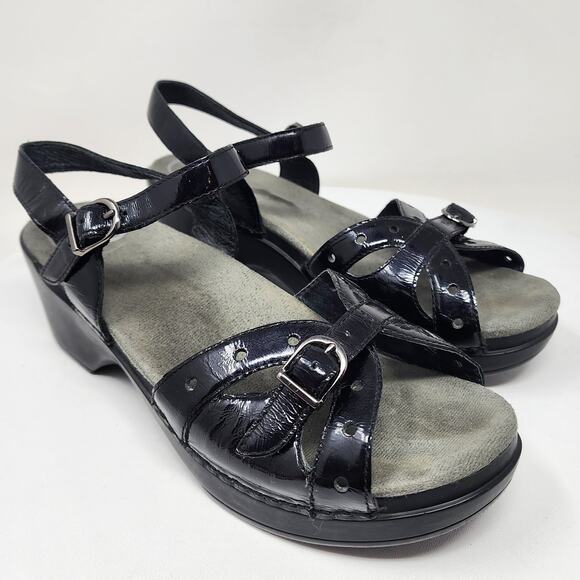 Dansko Shoes - Dansko Sissy Platform Sandals Women EU40/US9.5-10 Black Patent Leather Strappy